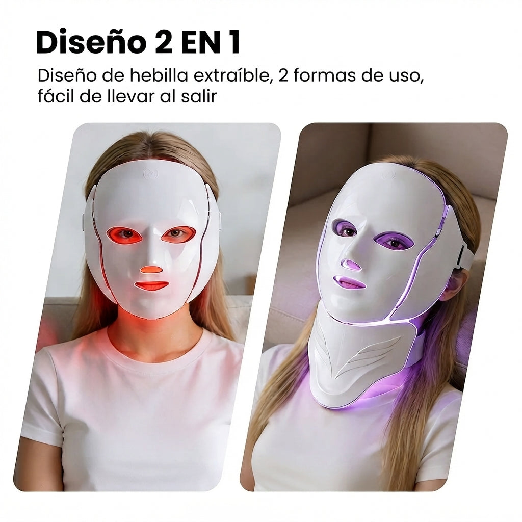 Máscara LED Facial & Cuello Pro-Glow™