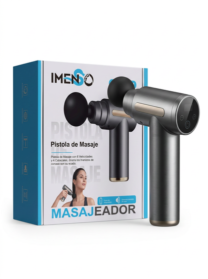 Pistola de Masaje Percusión | 6 Velocidades + Cabezales