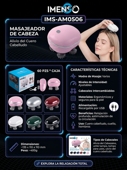 Masajeador de Cuero Cabelludo | Relajación Profunda