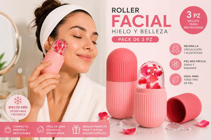 Pack de 3 Rodillos Faciales de Hielo | Cryo Massage Set